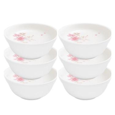 Imagem de Jogo 6 Bowl Tigela Cumbuca Caldos Sobremesas Flowers Bord Vidro 400ml 