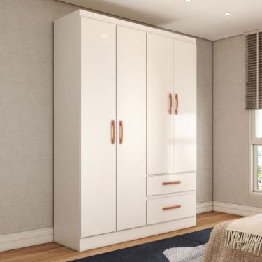Imagem de Guarda-Roupa Solteiro Boulevard 4 Portas 2 Gavetas Branco - Panorama Móveis