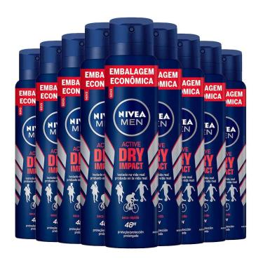 Imagem de Kit Desodorante Aerosol Nivea Dry Impact For Men 200ml - 9 unidades