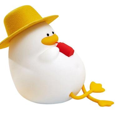 Imagem de Luminaria Mesa Abajur Led Patinho Fofo Usb Recarregavel Muda De Cor Silicone Iluminaçao Decoraçao Quarto Sala Casa