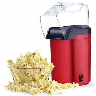 Imagem de Pipoqueira Elétrica Saudável 1200W Sem Óleo Vermelha Bivolt 110V-240V Rápida e Econômica