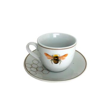 Imagem de Xícara p/Café com Pires Porcelana Abelha 80ml L'Hermitage
