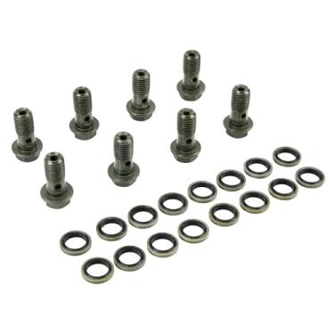 Imagem de ABCERRSI 8 peças M10 x 1,25 mm parafusos e arruelas banjo de motocicleta compatíveis com cilindro mestre de pinça de freio 10 mm 1,25