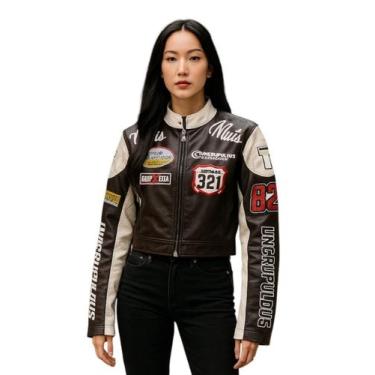 Imagem de Jaqueta Feminina material sintético Modelo Motoqueira Curta Muts - Rcv