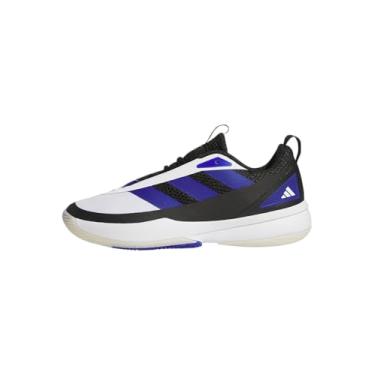 Imagem de adidas Tênis de basquete unissex para adultos, Preto/azul claro/branco, 6.5 Women/5.5 Men