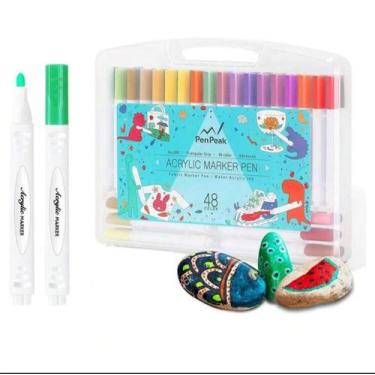 Imagem de Canetinhas Colorida Caneta Marcadora Ponta dupla Colorido Mark Pen 24,