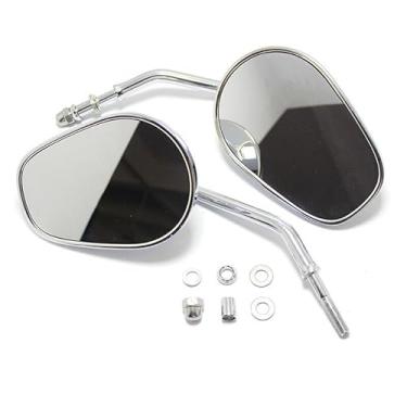 Imagem de Espelhos retrovisores de lágrima de motocicleta 8 mm para Harley Davidson Road King CVO Road Street Tri Glide Freewheeler Street XG500 XG750 Sportster XL883 1200 Softail Bob (Chrome)