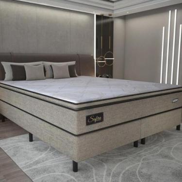 Imagem de Cama Box Conjugado King com Colchão (193x67x203) Safira Gazin CR35347 