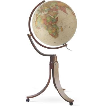 Imagem de Globo Terrestre Iluminado Pernas de Madeira Emily Blue Antique