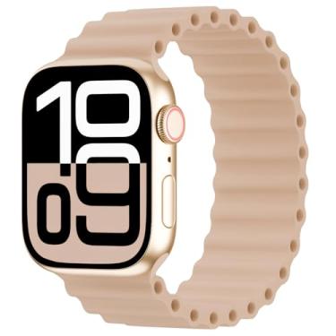 Imagem de Arctime Pulseira de silicone Ocean Solo compatível com Apple Watch Ultra/2 Series SE 10 9, 8, 7, 6, 5, 4, 3, 2 e 1 de 38 mm, 40 mm, 41 mm, 44 mm, 45 mm, 46 mm, 4, 3, 2 e 1
