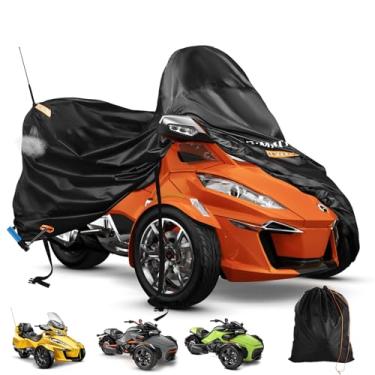 Imagem de Capa Can Am Spyder à prova d'água, acessórios Spyder, capa completa compatível com Spyders RT Limited F3 S, tecido Oxford resistente 420D, 3 tiras refletivas, capa de motocicleta de três rodas
