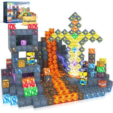 Imagem de Blocos magnéticos Imagiomo Build Mine Magnet World 100PCS