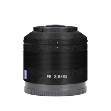 Imagem de Adesivo de câmera antiarranhões com tampa de lente para Sony FE 35 mm F2.8 Película protetora decalque 35 2,8 (onda preta)