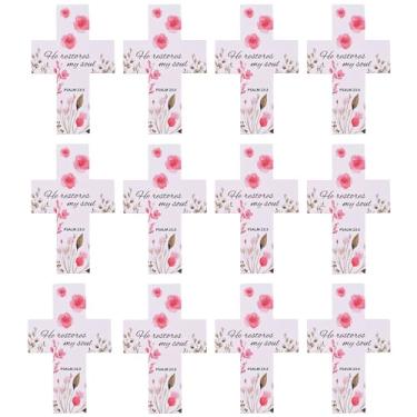 Imagem de Dicksons Marcador de livro cristão inspirador para livros e romances 6 x 9 cm cruz de papel He Restores My Soul pacote com 12