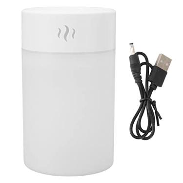 Imagem de Mini umidificador de 260 ml, luz noturna LED colorida, carregamento USB, hidratante silencioso para hidratação da pele, quarto, escritório, carro, umidificador de mesa portátil branco simples