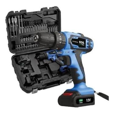 Imagem de Parafusadeira Furadeira Eos 12v Com Maleta E 50 Acessórios