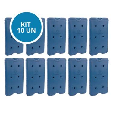 Imagem de Kit 10 Gelo Placa Gel Artificial Reutilizável Rígido 750ml - Gelotech