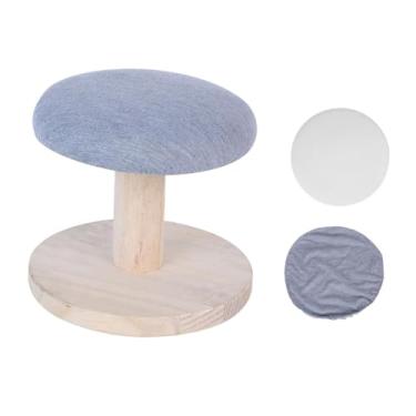 Imagem de Ｂｅｓｇａ Banqueta redonda para passar roupa, mesa, mini ferro, manga acolchoada, tábua de passar roupa, almofada de esponja, Cinza