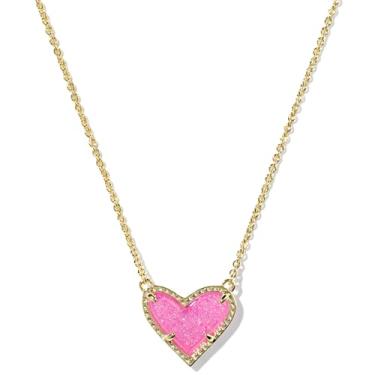 Imagem de Kendra Scott Colar feminino com pingente de comprimento ajustável Ari Heart, 15" Chain with 2" Extender, Banhado a ouro Latão, Sem Pedra Preciosa