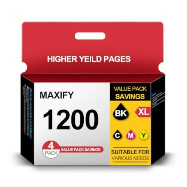 Imagem de SHUPAN Cartuchos De Tinta Reposição Pgi-1200 Para Canon Pgi 1200Xl Maxify Mb2720 Mb2120 Mb2020 Mb2050 Mb2320 Mb2350 Mb 2720 2120 (1 Preto, 1 Ciano, Magenta, Amarelo)