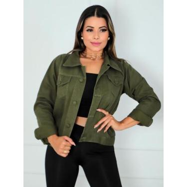 Imagem de Jaqueta Sarja Tradicional Premium Feminina - Rcv Store, P, Verde