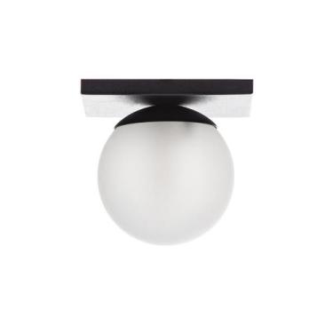 Imagem de Plafonier Plafon Bola Canopla Quadrada G9 Sobrepor - IDEALLUME, Preto