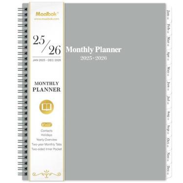Imagem de Agenda mensal MaaiBok 2025-2026, guias mensais, 23x28cm cinza