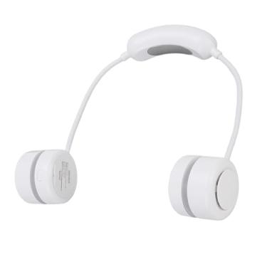 Imagem de Jiawu Ventilador de Pescoço Portátil, 3 Velocidades Folding Bladesess Fan, Recarregável Personal Cooling Fans, Wearable Quiet Cooler para Casa, Escritório, Viagens, Ao Ar Livre (Branco)