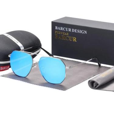Imagem de Óculos de Sol Quadrados BARCUR com Lentes de Vidro Polarizadas - Uniss
