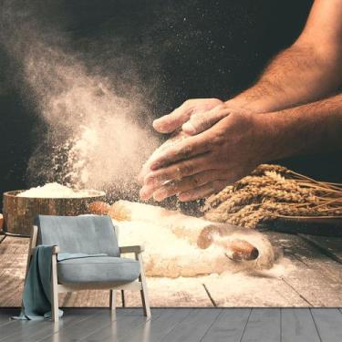 Imagem de Papel de Parede Pão Padaria Massa Trigo Sala Adesivo - 418pcm - Allodi