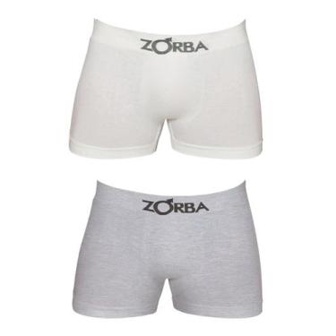 Imagem de KIT/2 Cueca Boxer Zorba 632781 Seamless Algodão T. P/GG, M, 264, Branc