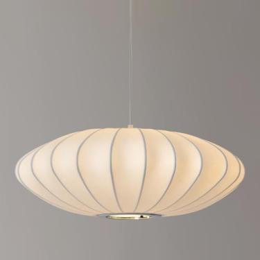 Imagem de COMSDY Luminária Pendente Grande Moderna De 19,6 Polegadas, Luminária Pendente De Seda, Lustre Moderno Suspenso, Iluminação De Ilha Branca Para Sala De Estar, Quarto E Sala De Jantar