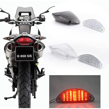 Imagem de Compatível com BMW- F800GT, F800R, F800S, F800ST, R1200GS; R1200GS Adventure; Lente de luz traseira de freio da lâmpada traseira (cor clara, freio de LED/luz de corrida)