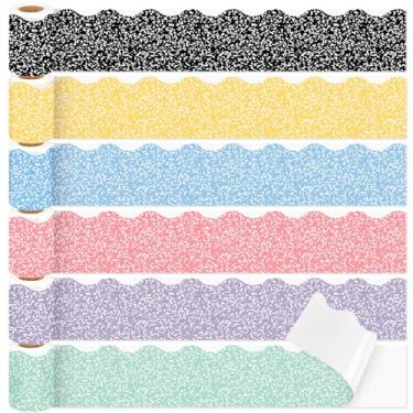 Imagem de Weekgrat 6 rolos de borda de quadro de avisos de 59,7 m, borda de avisos para sala de aula, decoração de escritório, quadros de avisos, paredes, janelas, portas, armários, 11 m por rolo