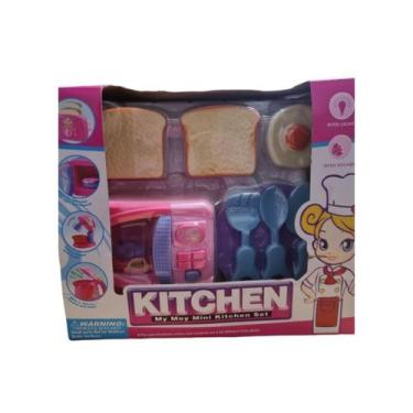 Imagem de Mini micro-ondas de brinquedo com luz e som + acessórios - Lightbek Of