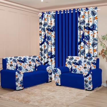 Imagem de Kit Sala com Cortina + Capas de Sofá 2 e 3 Lugares Coladinha Mista (TROPICAL ROYAL)