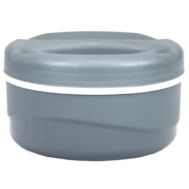 Imagem de Marmita Termica 1 Litro com Tampa de Rosca, Quente e Frio barata Custo Benefício, mantem o alimento (Cinza/Cinza Claro)