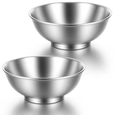 Imagem de Molain 2 tigelas grandes de ramen isoladas de parede dupla de 1,530 g, tigelas de salada de aço inoxidável 304, tigela de servir macarrão para sopa, macarrão, frutas, sorvete, lavável na lava-louças