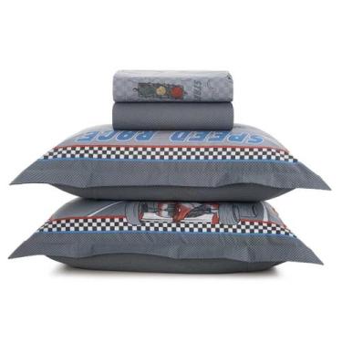 Imagem de Jogo de Cama Cama Casal Lençol 100% Algodão 200 Fios 4 Peças Karsten, 