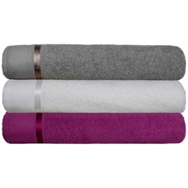Imagem de Kit 3 Toalhas Banhao Gigante Glamour 500g - Super Macia (KIT 7-VARIADAS)