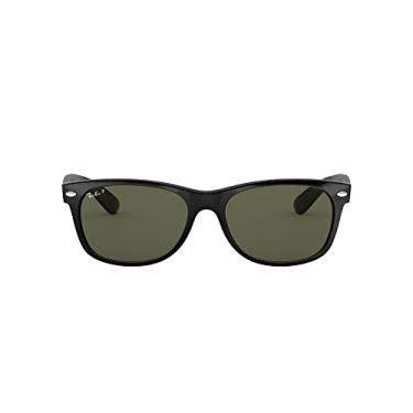 Imagem de Óculos de sol Ray-Ban RB2132 New Wayfarer Square, preto/verde polarizado, 52 mm