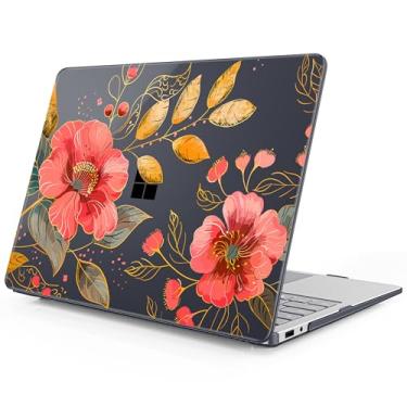 Imagem de Mektron Capa impressa para laptop Microsoft Surface 2025 Windows 11 Copilot+ PC Surface Laptop 33.0 cm capa para tela sensível ao toque serve no modelo 2095, floral C339