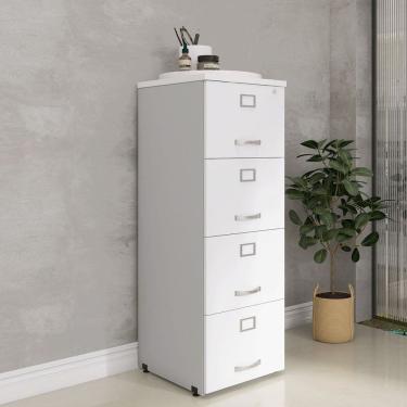 Imagem de Arquivo Madeira 04 Gavetas Of04gp25 Cinza/Branco