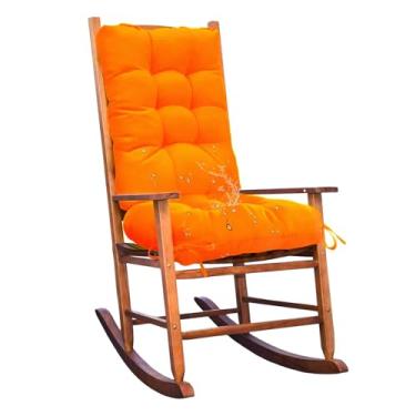 Imagem de TESICA Almofada para cadeira de vime impermeável em forma de U, conjunto de 1 almofada de móveis de pátio, almofada de cadeira de balanço para ambientes internos e externos, laranja