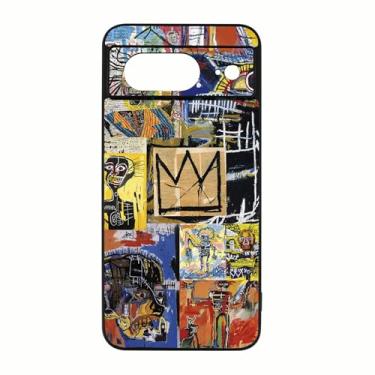 Imagem de qizjio Capa de telefone Basquiat à prova de choque com arte protetora para Google Pixel 8