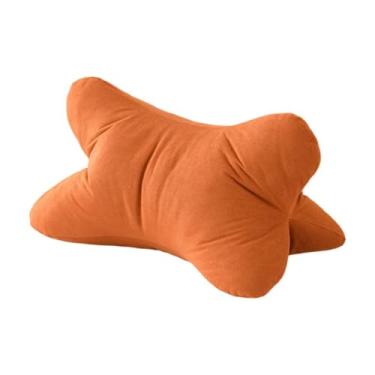 Imagem de Zialofi Travesseiro de apoio para cintura, encosto compacto, multiuso, macio, apoio para pescoço, descanso para costas, para casa, homens, mulheres, sala de, Laranja