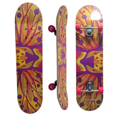 Imagem de Skate Board Infantil Funs Iniciante Esporte Suporta Até 50Kg