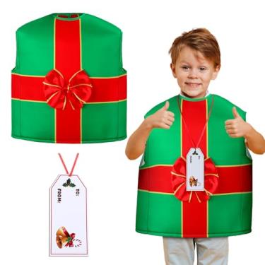 Imagem de Shihanee 2 Pcs Kids Christmas Box Costume Present Cosplay Costume with Gift Card Accessories Christmas Dress up Party Supply