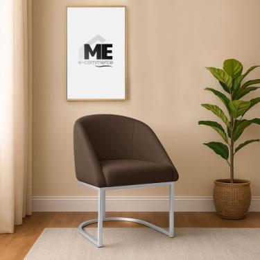 Imagem de Banqueta Poltrona Lua Penteadeira E Salão Com Base Metálica prata, mar