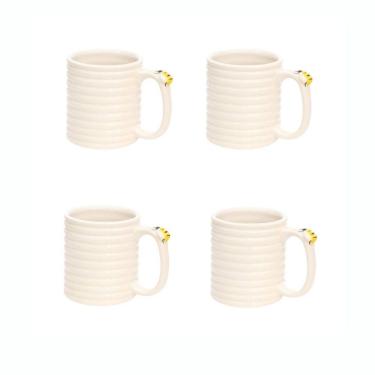 Imagem de Jogo 4 Canecas Porcelana Abelhinha 300ml Hauskraft